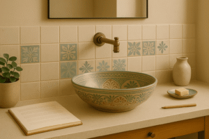decoración con cerámica en el baño cerámica artesanal