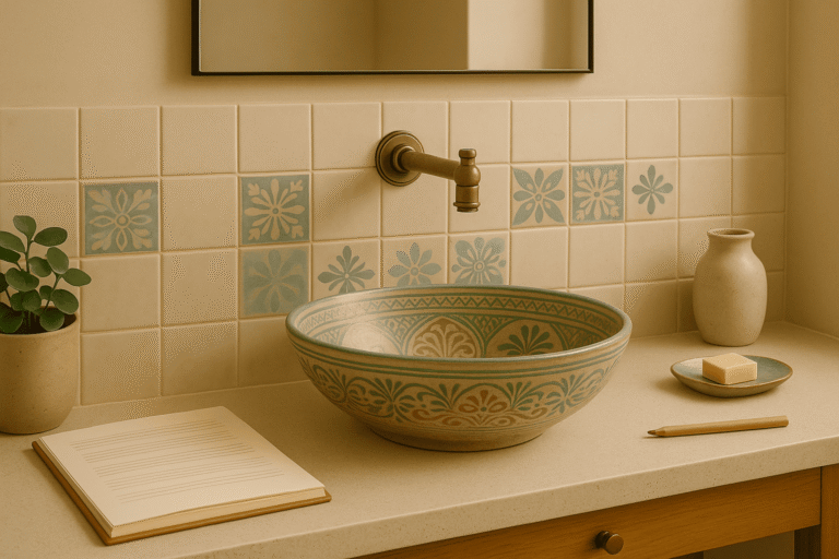 decoración con cerámica en el baño cerámica artesanal